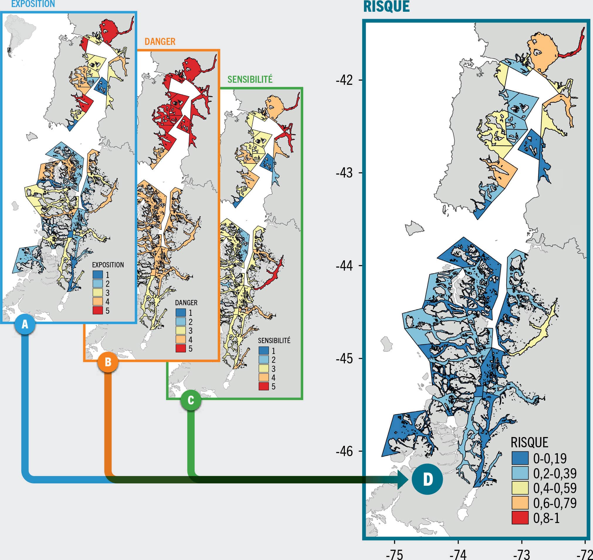 SOURCE: Adapté de Soto, D., León-Muñoz, J., Garreaud, R., Quiñones, R.A. et Morey, F. 2021. Scientific warnings could help to reduce farmed salmon mortality due to harmful algal blooms. Marine Policy, 132: 104705. https://doi.org/10.1016/j.marpol.2021.104705/