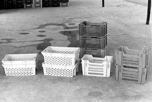 Stacked  emply containers