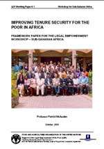 IMPROVING TENURE SECURITY FOR THE POOR IN AFRICA 