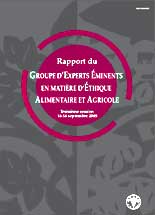 Informe del cuadro expertos eminentes sobre la ética en la alimentación y la agricultura