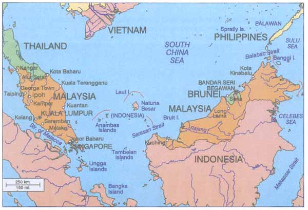 Map of Malaysia.