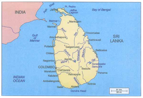 Map of Sri Lanka
