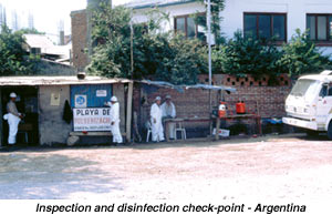 Inspection and disinfection check-point - Argentina