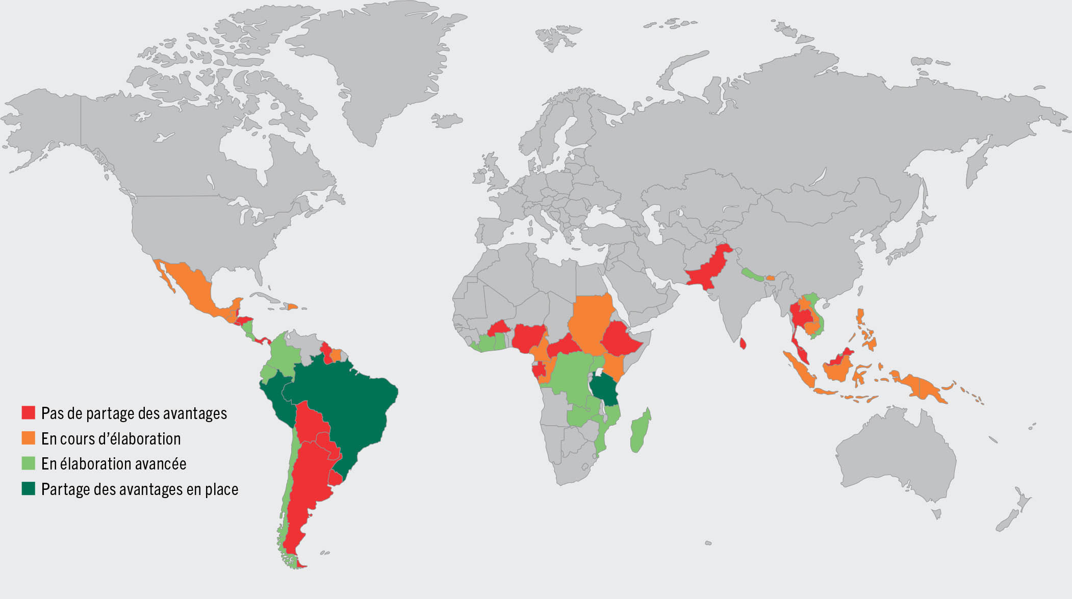 SOURCE: Bertzky, M., Canosa, O., Koch, A. et Llopis, P. 2021. Assessment report – Comparative analysis of benefit-sharing mechanisms in REDD+ programs. Fonds mondial pour la nature. (Également disponible à l’adresse suivante: https://wwfint.awsassets.panda.org/downloads/wwf_assessment_report_redd__programs_v4.pdf).