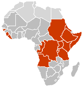 MAP OF COUNTRIES FACING EXCEPTIONAL FOOD EMERGENCIES