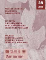 animal genetic resources information - bulletin d'information sur les ressources génétiques animales - boletín de información sobre recursos genéticos animales