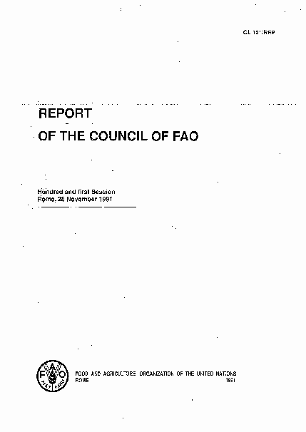   REPORT OF THE COUNCIL OF FAO  