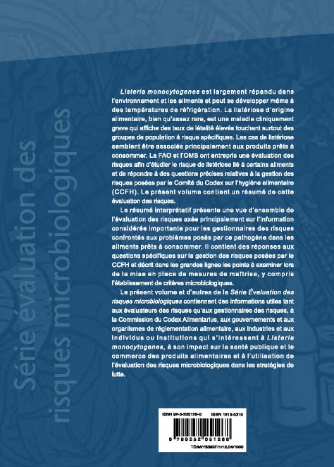 valuation des risques lis  Listeria monocytogenes 
dans les aliments prts  consommer - RSUM INTERPRTATIF