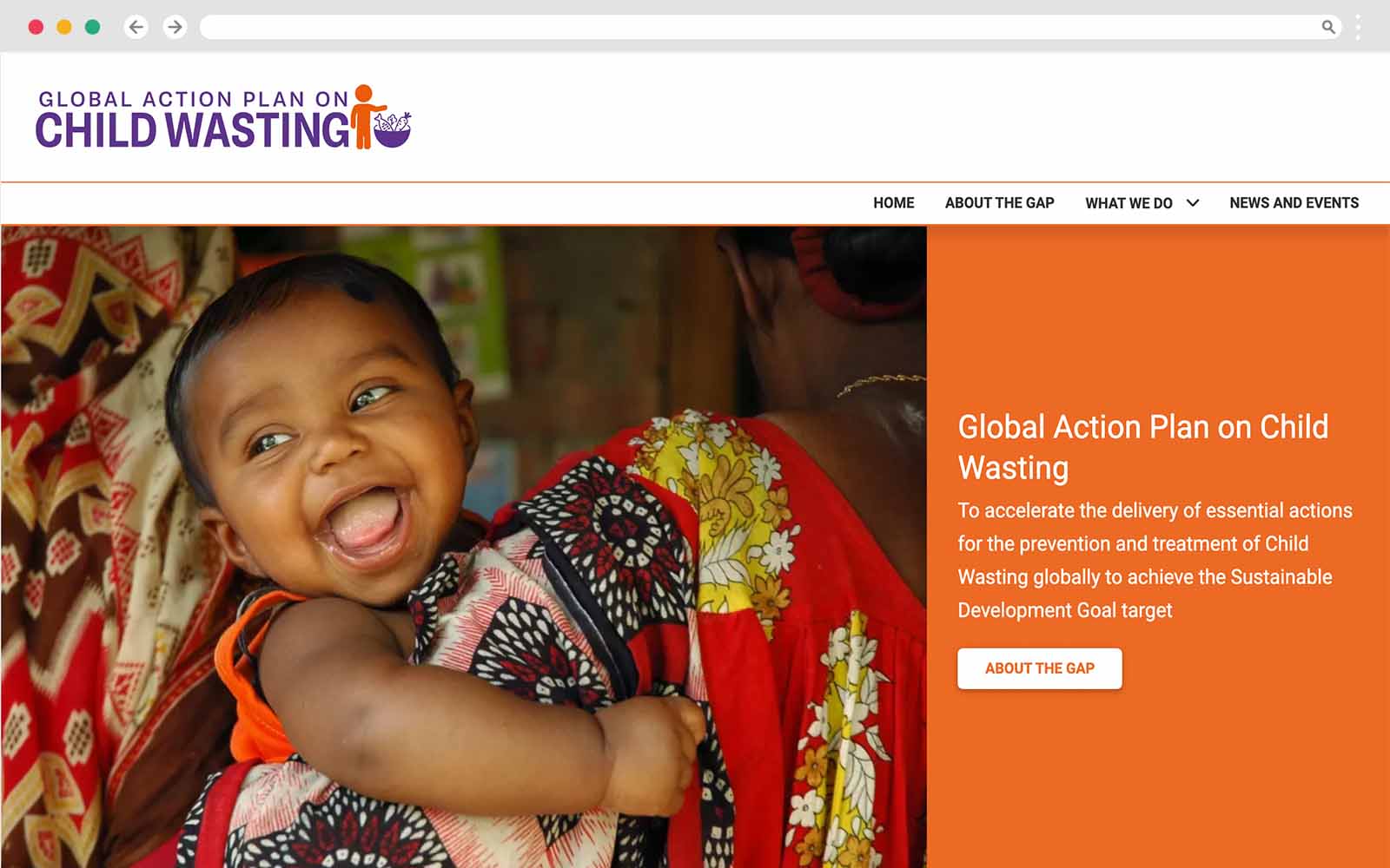 Website 'Global Action Plan on Child Wasting'